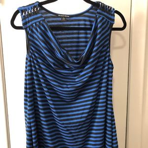 Long blue and black tank top